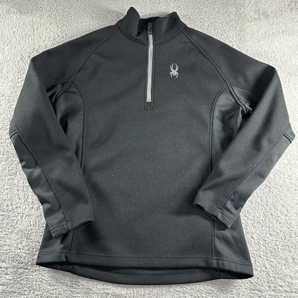 Spyder Quarter Zip Sweater Mens XL Outbound Mid Weight‎ Black